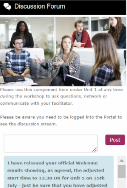 Learning Discussion Forum Card