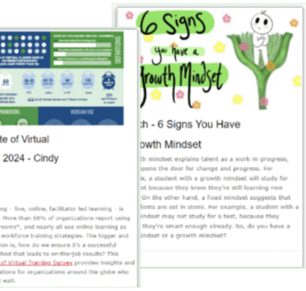 learning platform screen shots
