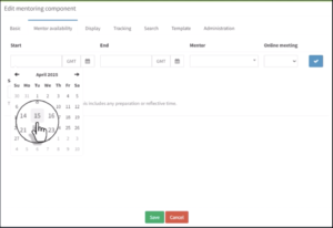 organise mentoring calendar