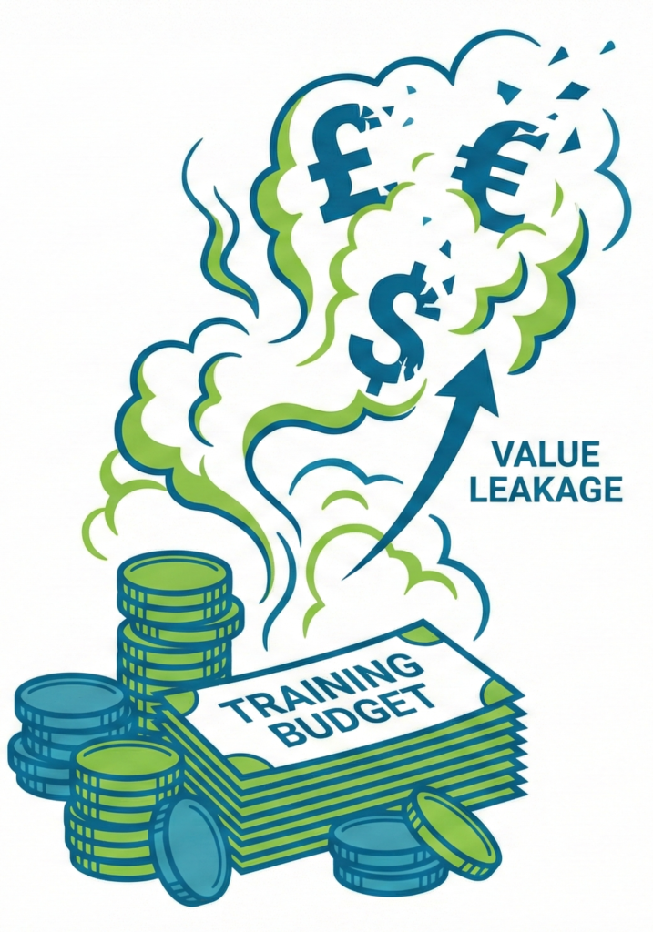 training budget leaking value illustration