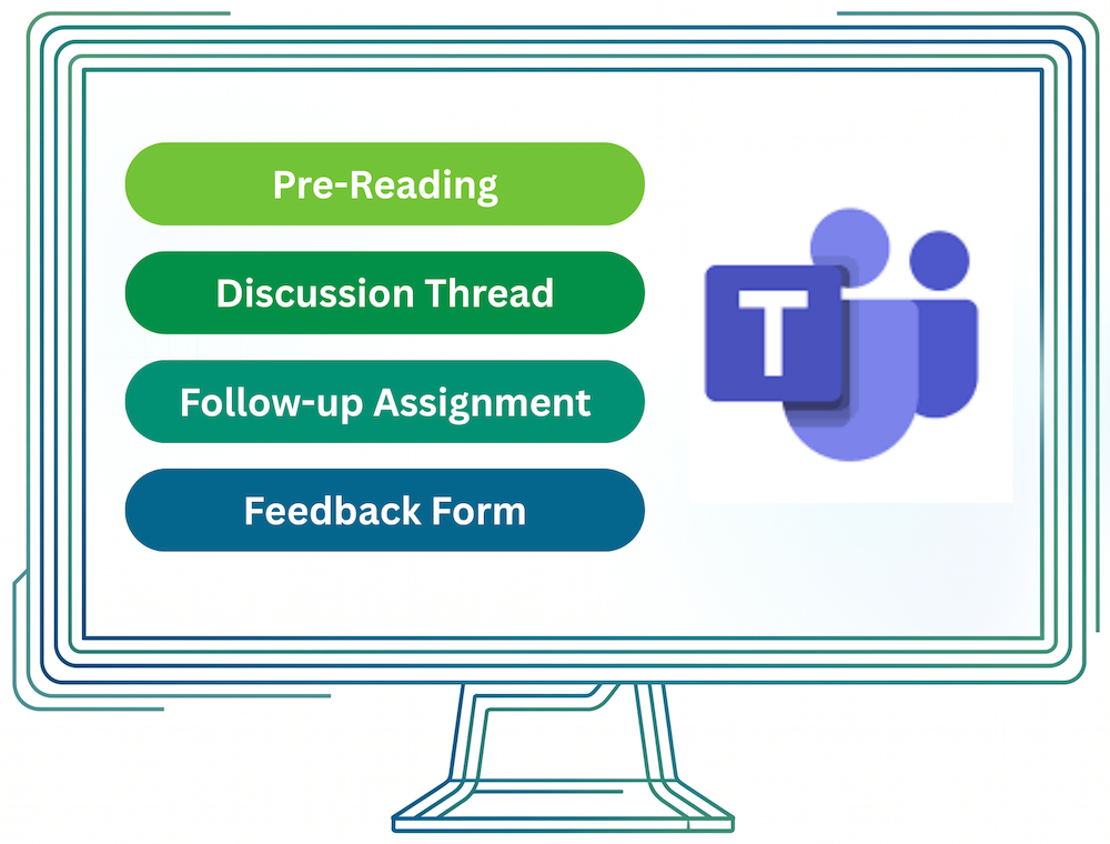 computer screen showing all training resources in one place, from Teams recording to assignments