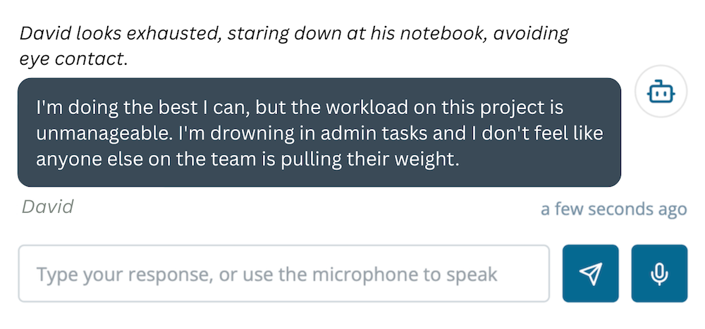 AI Conversation Practice Team Management Example