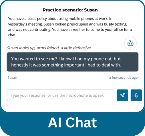 Learning Platform AI Capabilities Illustration - chat