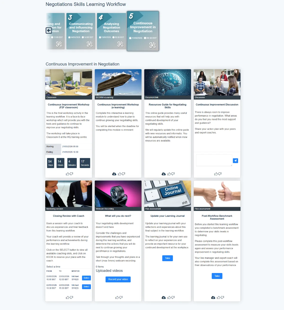 The complete Subject 5 screen: Continuous Improvement in Negotiation